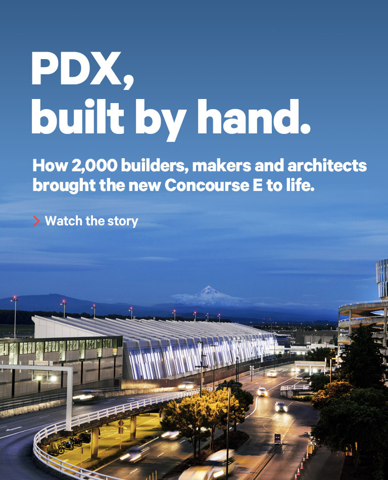 The year of... Mt. Hood views. We're making Concourse E brighter, tastier and PDX-ier. Arriving in June.