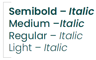 Poppins font weight examples