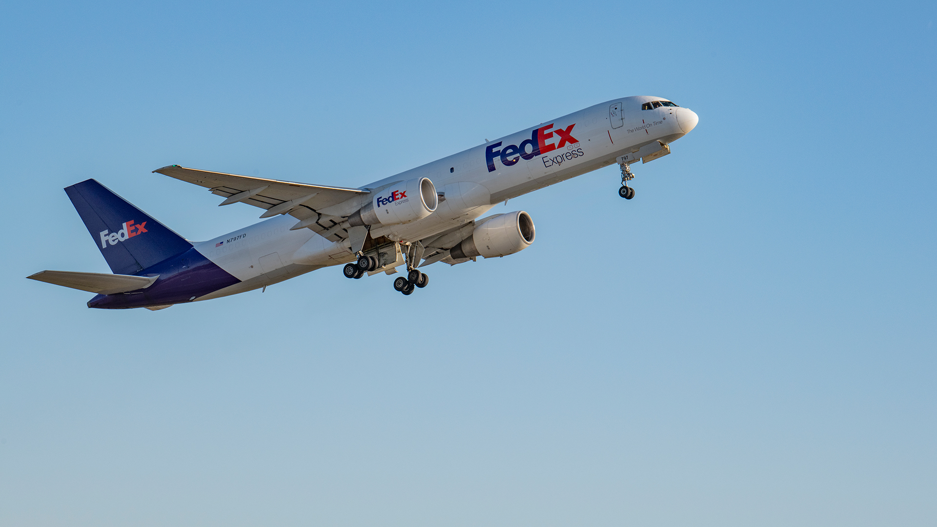 FedEx plane taking off