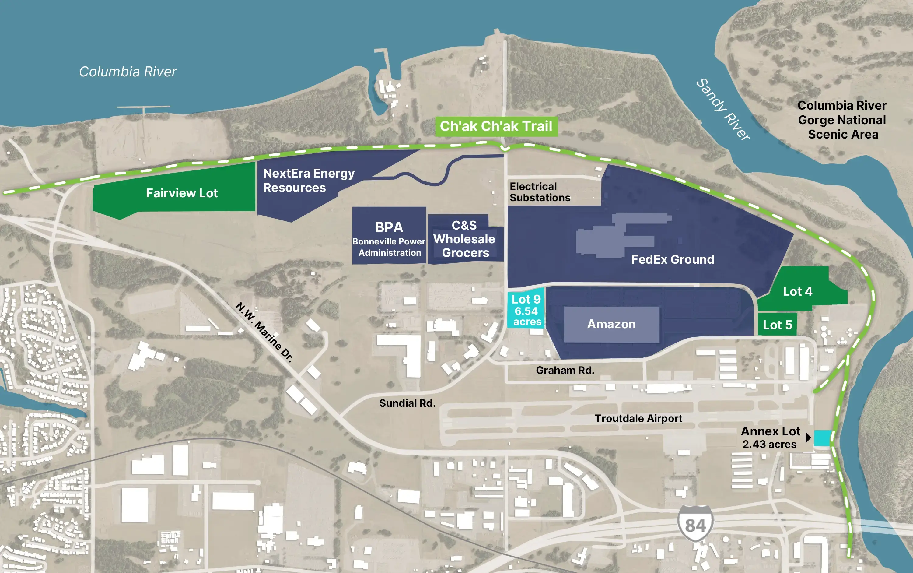 Troutdale Reynolds Industrial Properties Map