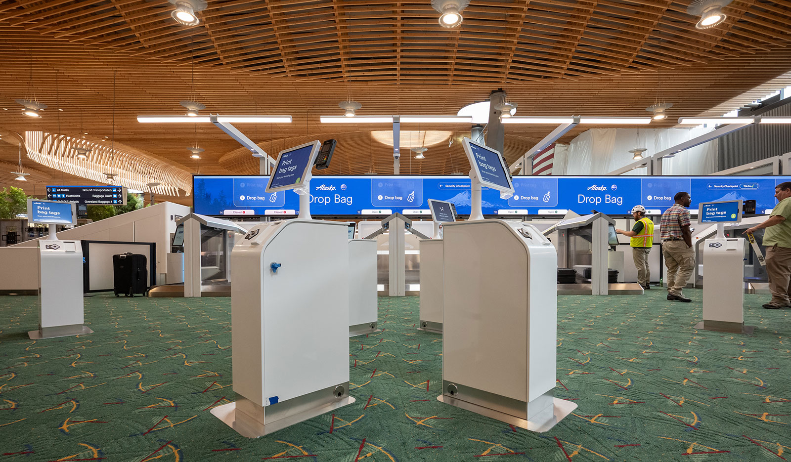 new check-in stations and baggage drop