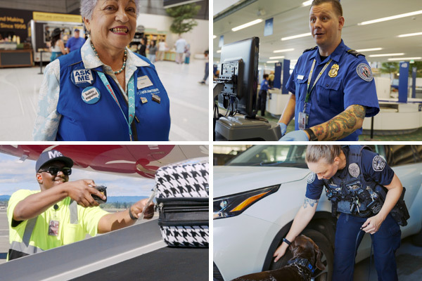 mosaic of various jobs at PDX