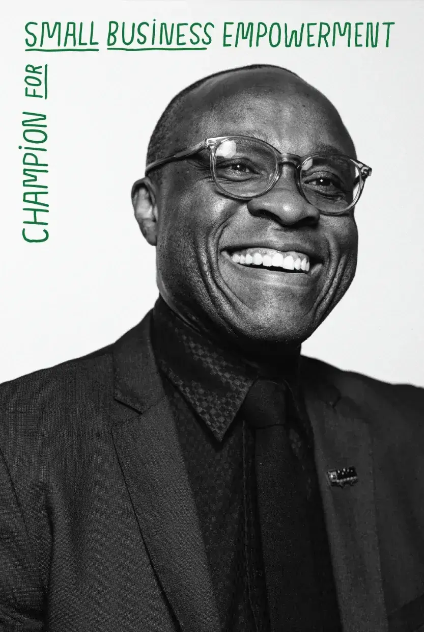 portrait of kevin says champion for small business empowerment
