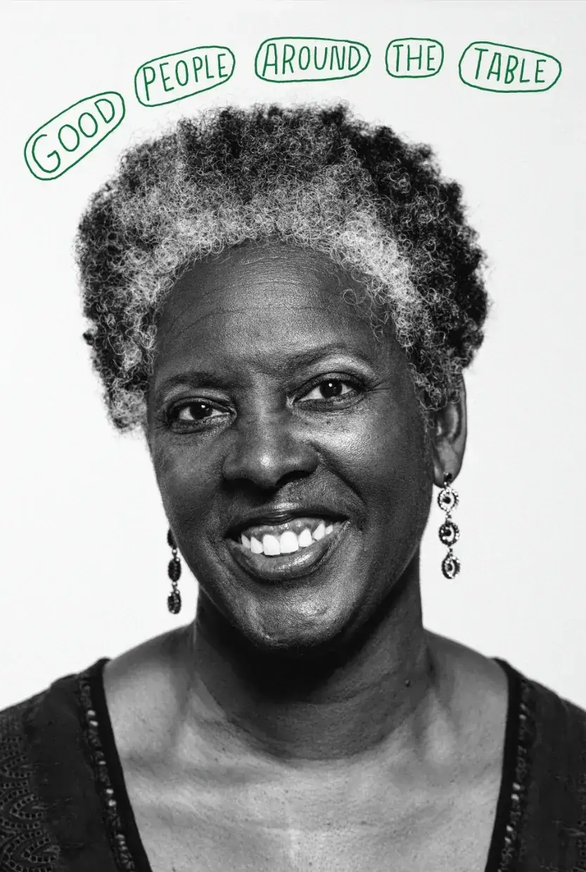 portrait of Stacey says good people around the table