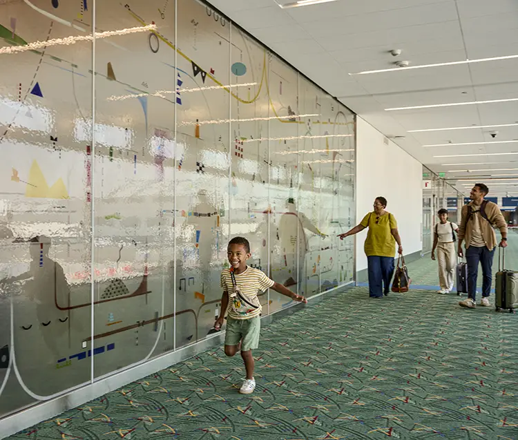 Take an art break at PDX's main terminal