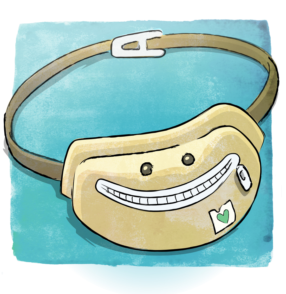 illustration of fanny pack smiling